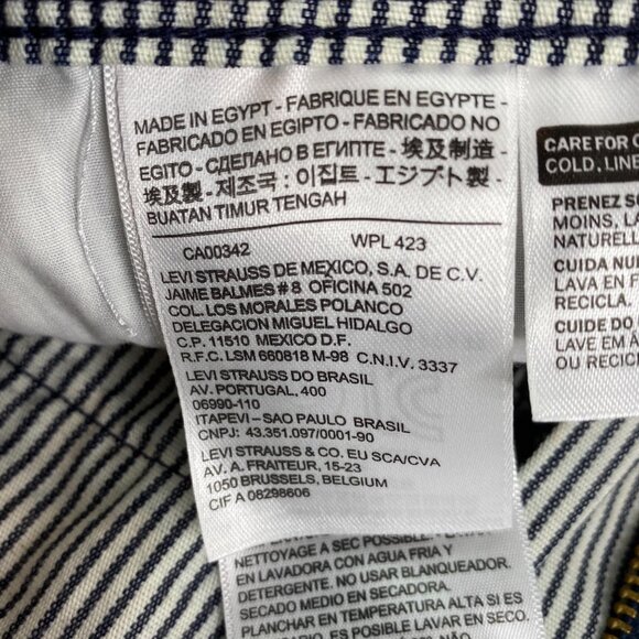 Levi's Womens Striped Cotton Shorts 4 Blue & White Casual Summer Wear Relax Fit - Picture 9 of 11